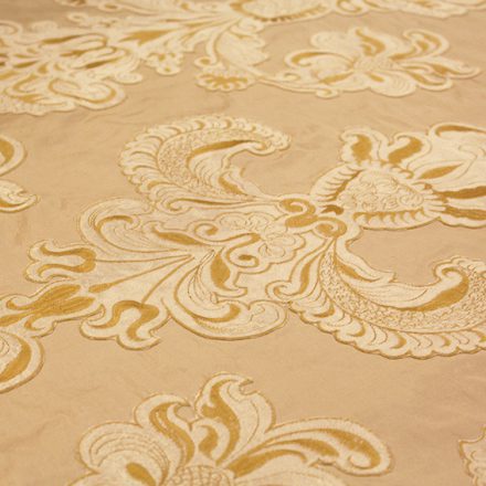 Broderat siden - guld/offwhite